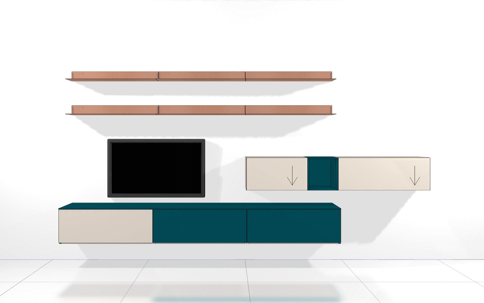 Wandkasten BedHabits Bookliving voor